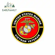 EARLFAMILY 13cm x 13cm for UNITED STATES Marine Corp Vietnam Veteran Car Stickers Waterproof Sunscreen Vinyl JDM Fine Decal