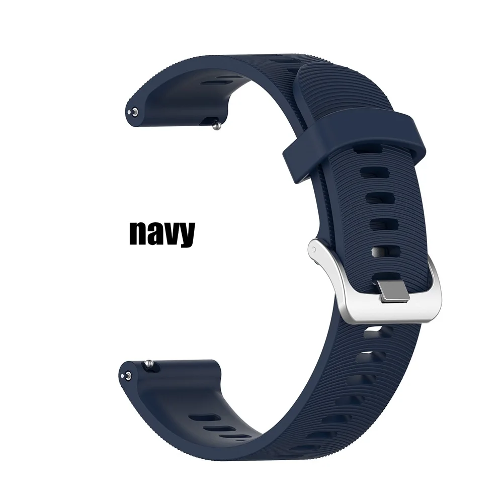 navy 20 мм спортивный силиконовый ремешок для Garmin Forerunner 245 245 м 645 Vivoactive 3 Смарт-часы цветной браслет LEZ - Цвет: navy