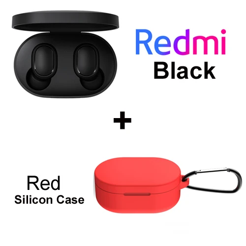 Xiaomi Redmi Airdots, оригинальные беспроводные наушники Xiaomi, TWS, глобальная версия, голосовые Bluetooth 5,0, шумоподавление с микрофоном - Цвет: add Red case