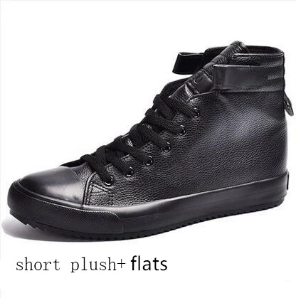 Black White High Top Sneakers Men Ankle Boots Comfort Leather Shoes Men Casual Trainers Elevator Shoes for Men Flats 3cm 8cm 6