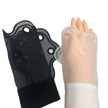 

2020 New Women Sheer Horn Cuff Embroidered Hollow Round Circle Floral Sweater Fake Sleeve