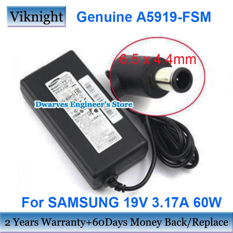 Оригинальный блок питания A5919_FSM 19 в 3,17 а переменного тока для SAMSUNG A5919_FSM A5919FSM зарядное устройство для ноутбука 60 Вт