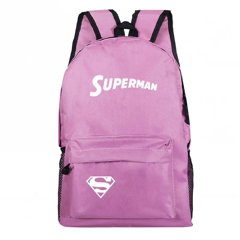 Капитан Америка начальной 2D рюкзак Супермена школьные сумки для студентов мальчиков Бэтмен студенческий школьный - Цвет: 1
