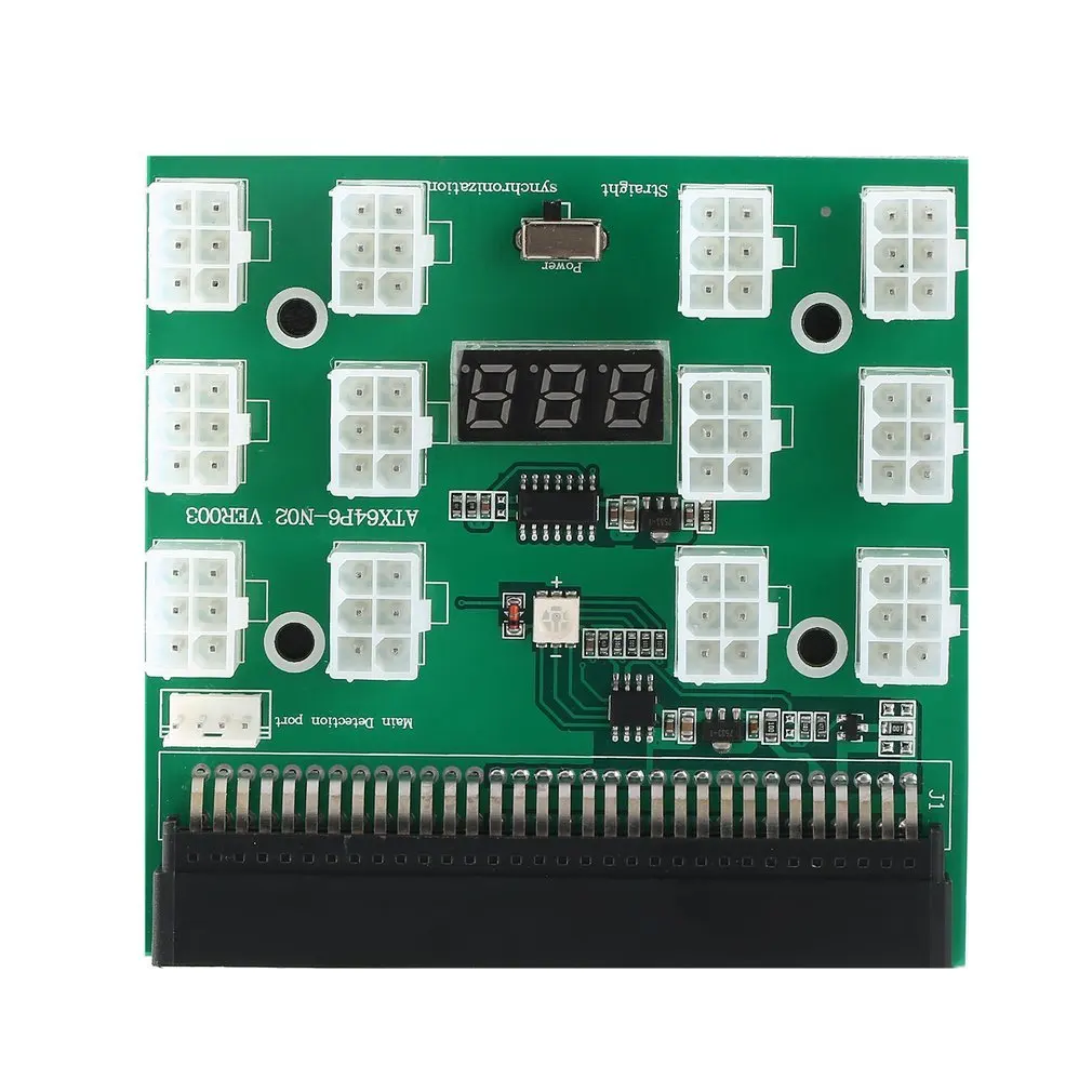 12V Выход 12 Порты и разъёмы 6Pin PCI-E коммутационная плата с светодиодный цифровой Дисплей 1200 W/750 W для GPU горные Питание