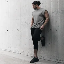 Мужской летний спортивный Повседневный жилет для бега, баскетбола, свободного кроя из чистого хлопка