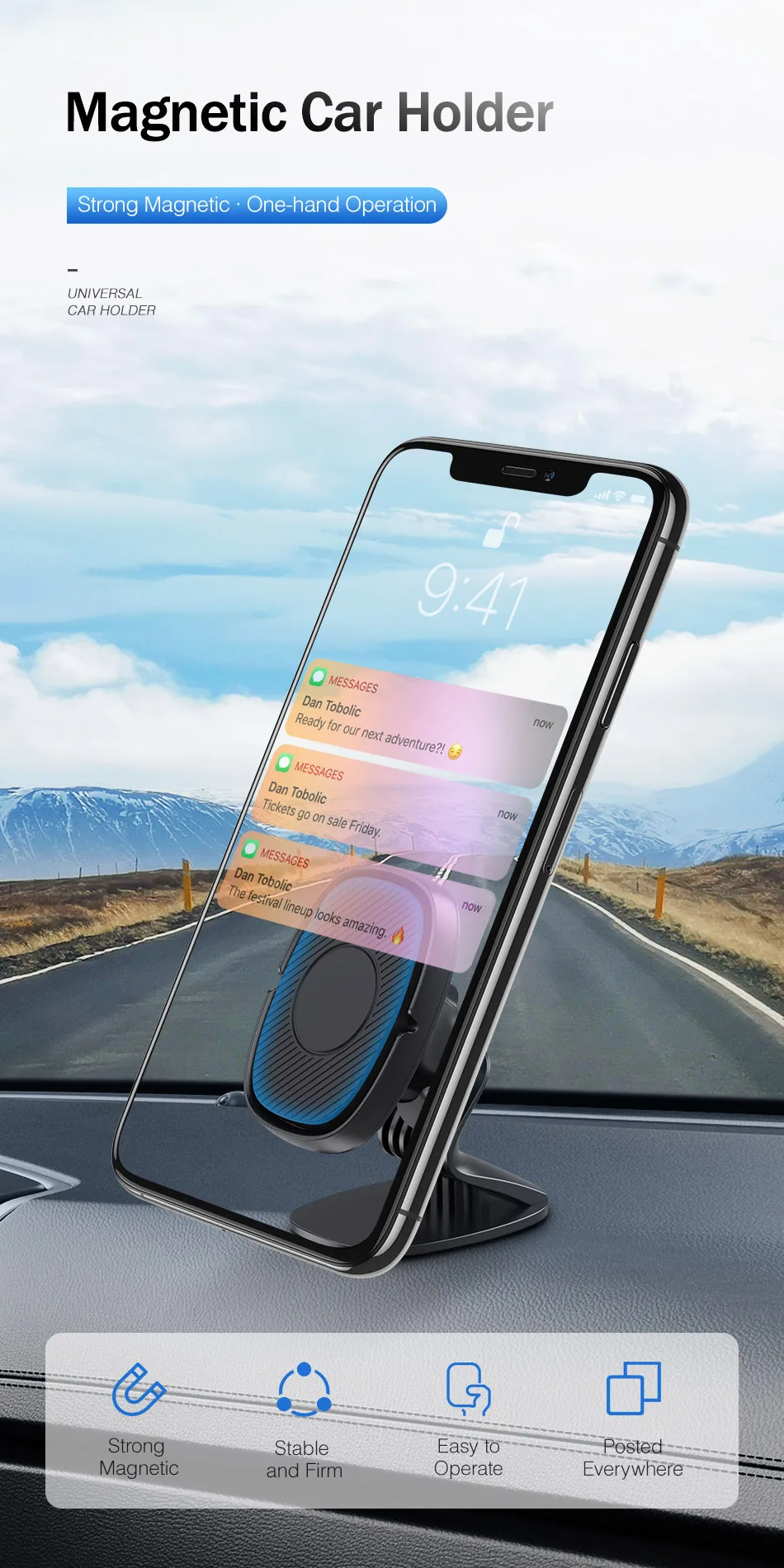 YKZ Magnetic Car Holder For iphone Samsung Mobile Phone Holder Stand Car Air Vent Magnet Mount GPS Support Car Phone Holder