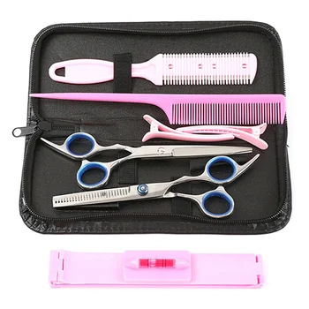 

7pcs/set Brainbow 6 inch Cutting Thinning Tool Hair Scissors Stainless Steel Salon Hairdressing Shears Regular Flat Teeth Blades