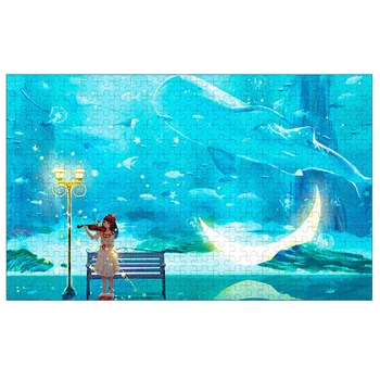 

500 pcs Puzzle Children Puzzle Diy Moon Girl Abstract Elk And Cat Decompression Toy Puzzle JPDWJ209