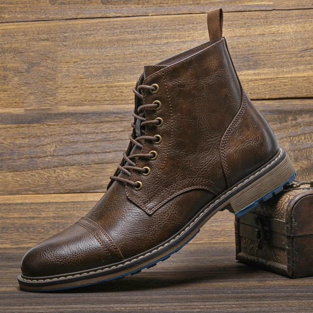 Hight Quality Men Boot Ankle Boots Nyaman dengan tampilan klasik dan bahan bagus 4