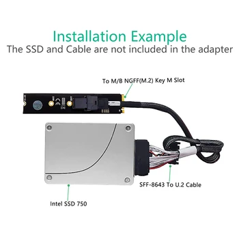 

SFF-8643 to M.2 Key M Adapter Converter Card Motherboaard Expansion Cards for Intel 2.5 inch U.2 PCI-E-NVMe SSD