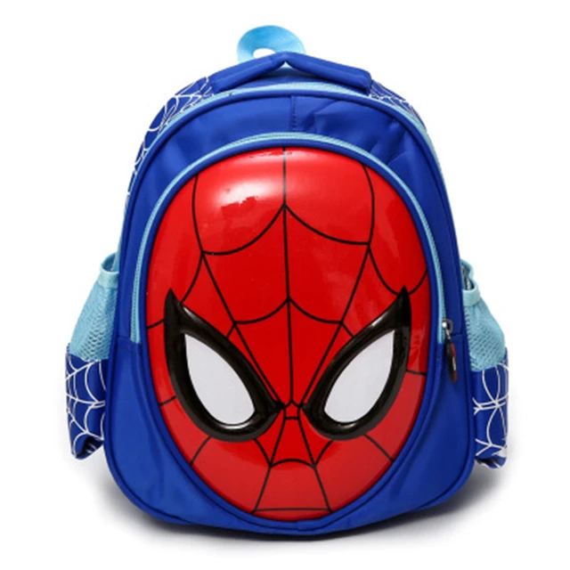 MARVEL SPIDERMAN Backpacks Super heroes New School Bag 3D stereo Children Boys Kindergarten Backpack Kids Children Cartoon Bags blue