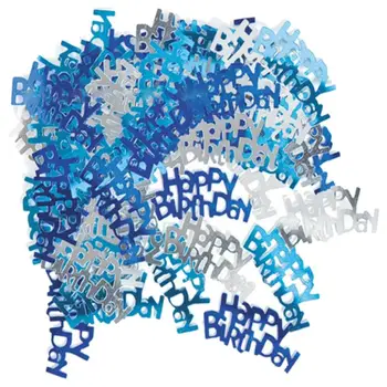 

Blue + light blue + silver Foil Birthday Confetti 2 Pack