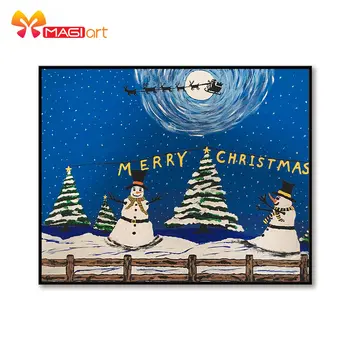 

Cross stitch kits Embroidery needlework sets 11CT water soluble canvas patterns 14CT Full Merry Christmas Cartoon NCMC100