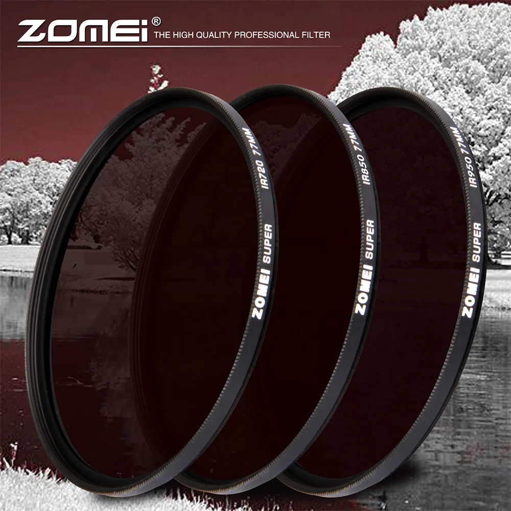 Zomei инфракрасный ИК-фильтр 680нм 720нм 760нм 850нм 950нм ИК-фильтр 37 мм 49 мм 52 мм 58 мм 67 мм 72 мм 82 мм для объектива камеры SLR DSLR