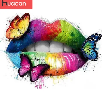 

HUACAN 5D DIY Diamond Painting Butterfly Home Decoration Full Square Drill Embroidery Mouth Rhinestone Picture