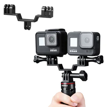 

Ulanzi GP-7 Universal Dual Head Bracket Dual Camera Evaluation Adapter Stand For GoPro 8 7 6 5 Max Action Camera Accessories