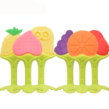 

Baby Safety Teeth Baby Silicone Teether Infant Teether Handle Molar Stick Baby Long Teeth Cartoon Teether