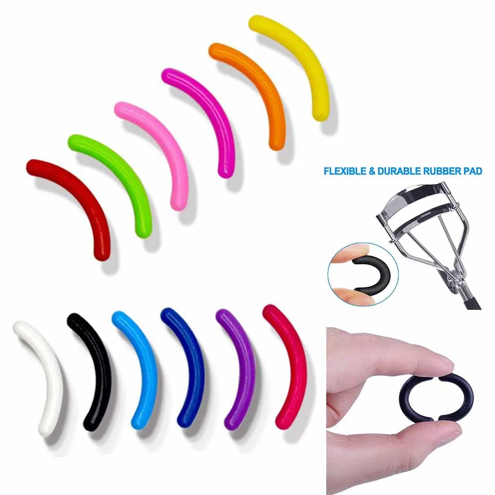 

12 PCS Colorful Eyelash Curler Reusable Silicone Pads Environmental Soft and Comfortable for Unisex