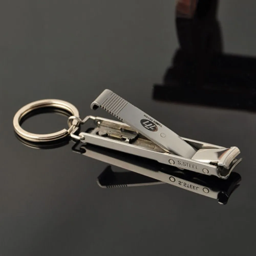 EDC Ultra-thin Foldable Hand Finger Toe Nail Clippers Cutter Trimmer Stainless Steel Keychain Wholesale