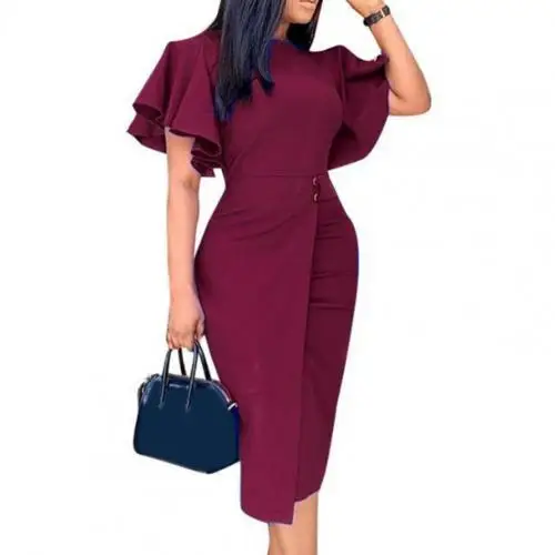 Formal Women Dress Flare Sleeve Summer 