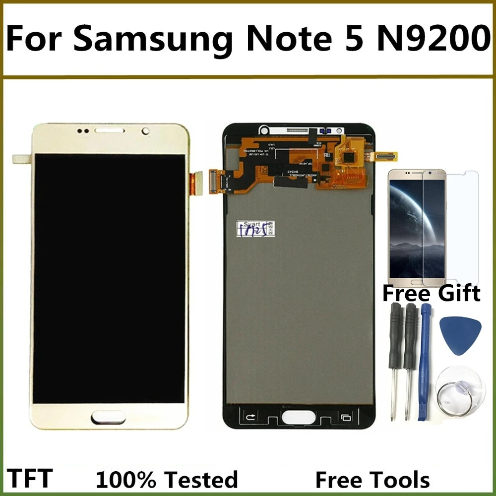 5,7 ''TFT ЖК-дисплей для samsung Note 5 сенсорный экран дигитайзер в сборе для samsung Galaxy Note 5 N9200 N920A N920T N920I N920G