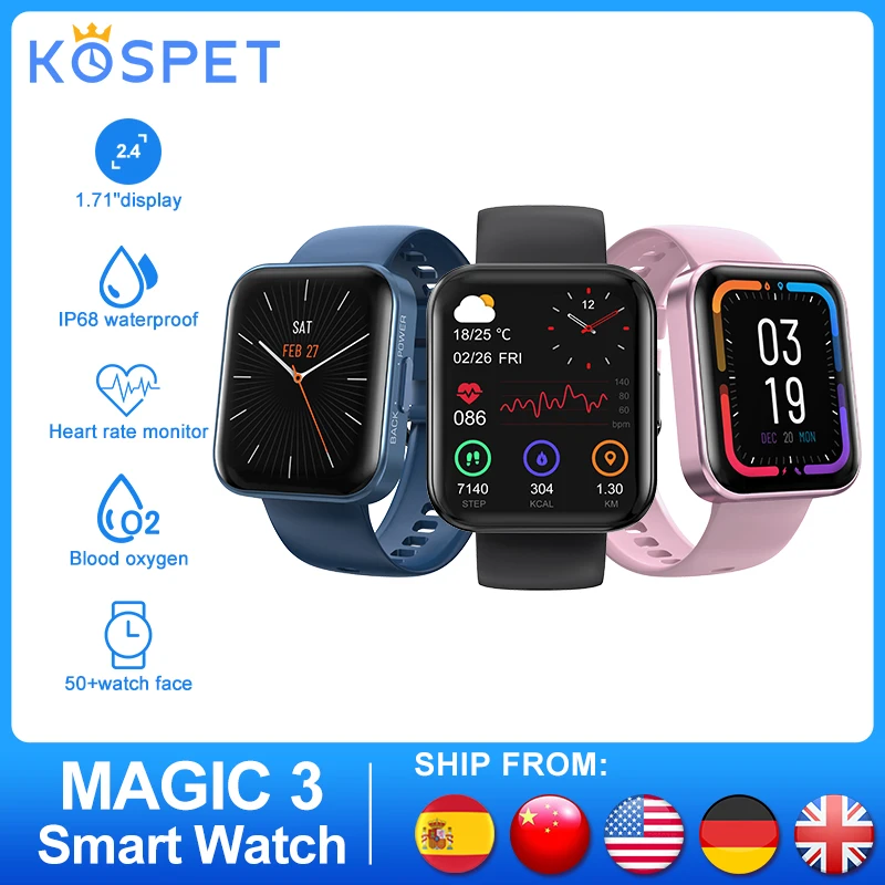 Smart Watch Men Kospet Magic 3 Smartwatch 2021 IP68 Waterproof Sport Watch Women Kids Bluetooth Fitness Wristwatches For Xiaomi