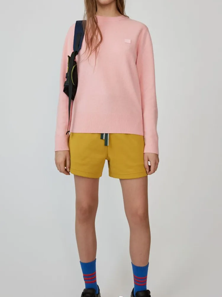 2019 Autumn Winter Knitted sweater for Women New smiley O-neck pullover long-sleeved silmple casual knitwear top