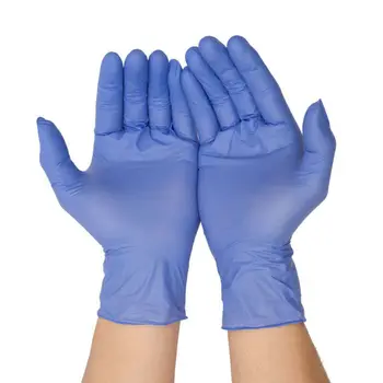 

2020 100 Pcs Long Latex Disposable Nitrile Gloves Black Slip Resistant Powder Latex
