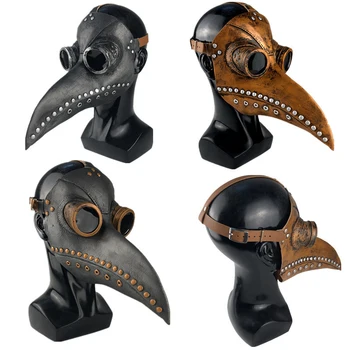 

Plague Doctor Maske Adult Steam Punks Scary Horror PU Bird Doctor Schnabel Masque Halloween Cosplay Beak Maske Prop Carnival