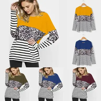 

2019 Autumn New Large Size Dress Top Stitching Long-Sleeved T-shirt