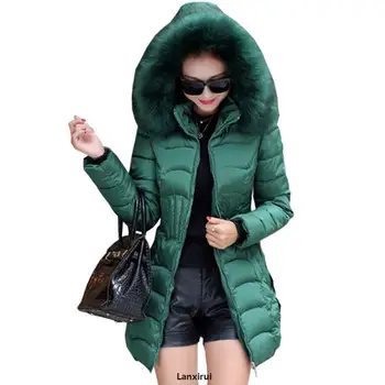 

warm coat new women winter jacket long Korean Slim padded cotton coats women's Nagymaros collar clothing vestidos