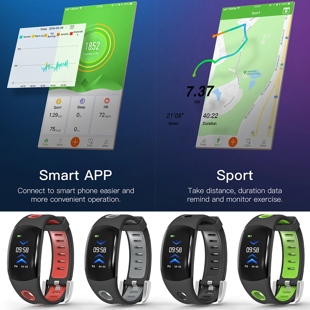 DM11 Color Screen Smart Bracelet Blood Pressure Heart Rate Monitor Wristband Waterproof Sports Fitness Colors Watch Band