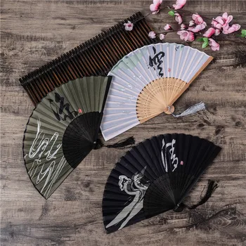 

20 Pcs Per Set Chinese Style Folding Fan Peach Blossom Fan Dance Folding Fan Antique Classical Retro Female Fan Gift for Party