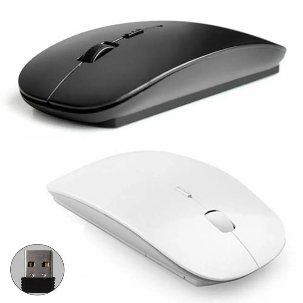Ультратонкая оптическая беспроводная компьютерная мышь 1600 DPI с USB 2 4G приемник