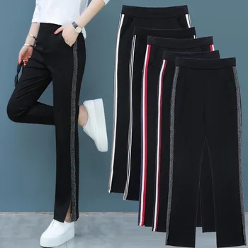 

Fashion Side Stripe Women Harem Pants 2018 Autumn Winter New Arrival Hot Female Loose Casual Solid Color Classic Pants Trousers
