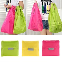 대형 접이식 shoppingbag 스토리지 토트 핸드백 에코 친화적 인 나일론 가방 접이식 방수 립스틱 숄더 백(China)
