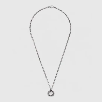 

1: 1 925 Sterling Silver Hot Fashion Hemp Flowers Pendant Necklace Women Logo Original Genuine Jewelry Valentines Holiday Gift