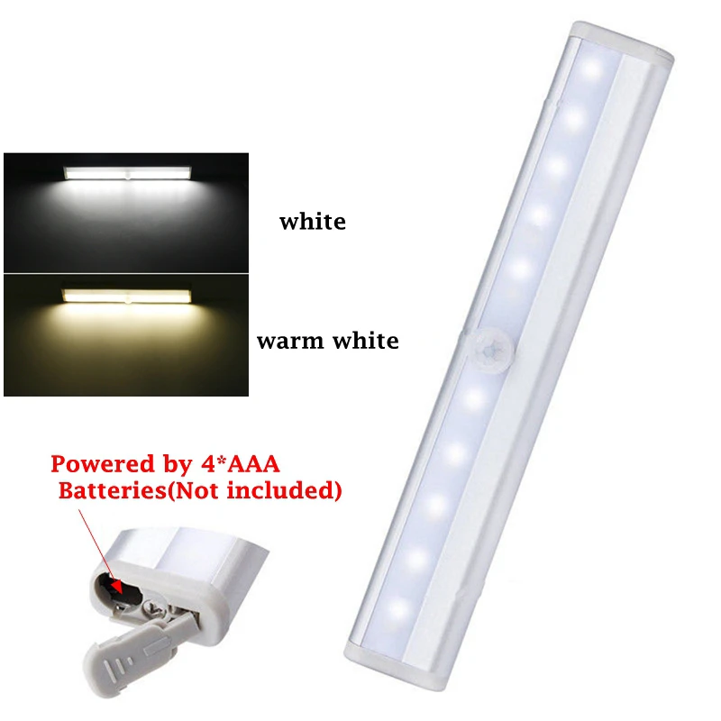 cheap Simple Lightweight Motion Sensor Led Night Light 6 10 Leds 4* AAA Battery Wireless Led Table Lamp Cabinet Closet Bookcase Light