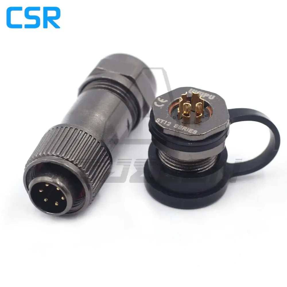 

ST12 series 6 pin Waterproof Connector Adapter Screw Locking Cable Industrial Electrical Wire Connector Panel Mount Connector