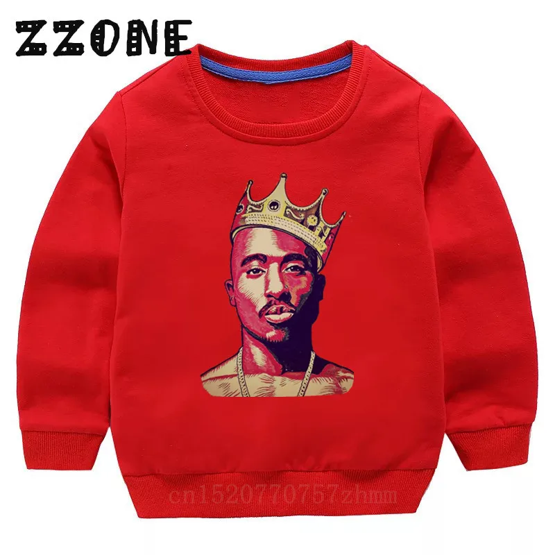 Children's Hoodies Kids Tupac 2pac Hip Hop Swag Sweatshirts Baby Cotton Pullover Tops Girls Boys Autumn Clothes,KYT287 - Цвет: 287C-Red-