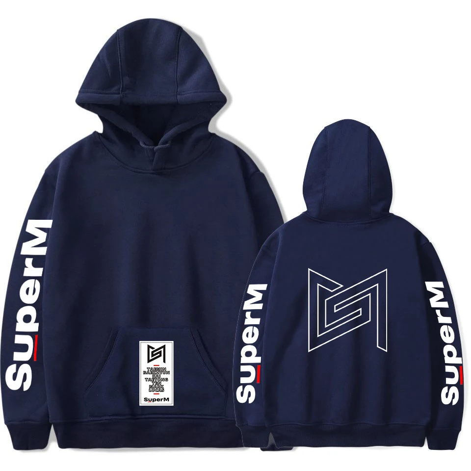 SuperM/толстовки; спортивная одежда; Модные женские толстовки; сезон осень-зима; Лидер продаж; пуловер для мальчиков и девочек; стиль с белыми буквами; Harajuku