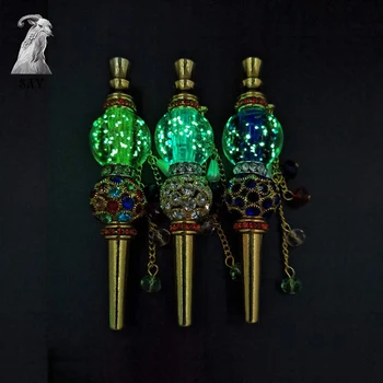 

1PC Beautiful Fashion Handmade Inlaid Jewelry luminous Metal Shisha Mouth Narguile Filter Tip Hookah Mouthpiece