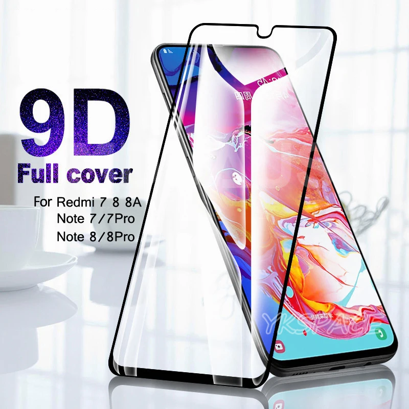 Закаленное стекло 9H с полным покрытием для Xiaomi Redmi 7 8 8A Note Pro защитная пленка
