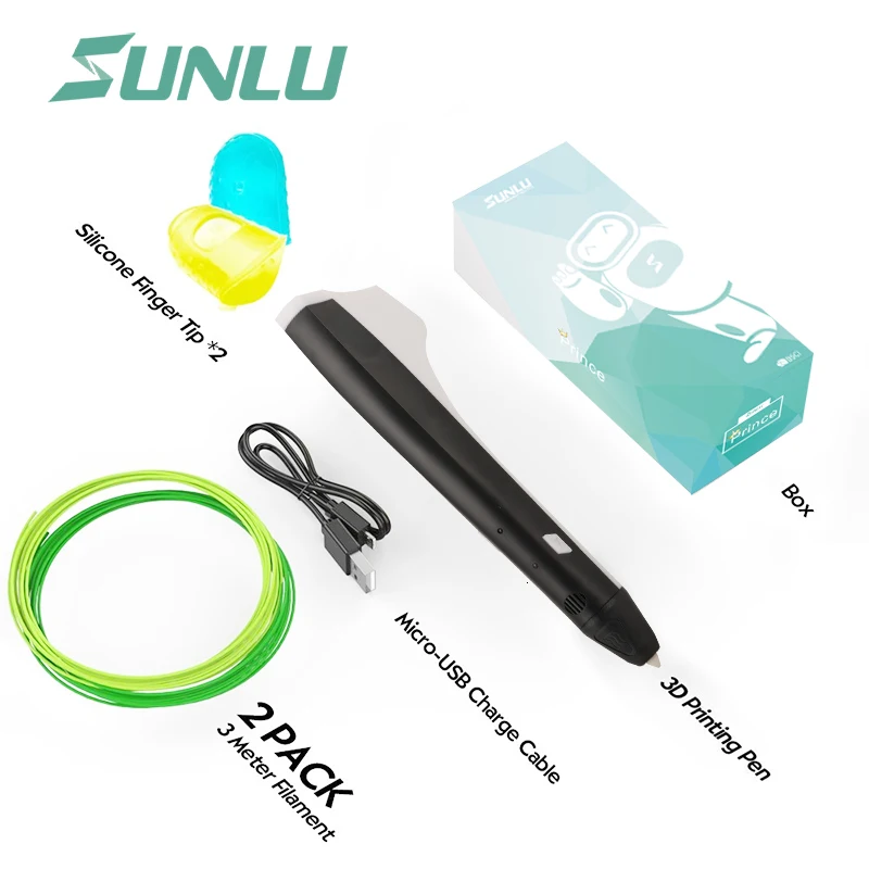3d Ручка SUNLU M1 3D Ручка интеллектуальный контроль температуры безопасная поддержка PCL/PLA нити 3D Ручка лучший подарок для детей-черный