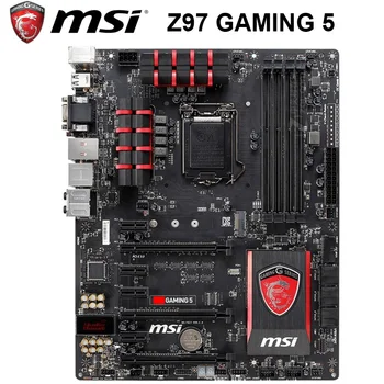 

LGA 1150 MSI Z97 GAMING 5 Motherboard 1150 Intel Z97 DDR3 32GB M.2 PCI-E 3.0 Original Desktop MSI Z97 Mainboard M.2 1150 DDR3