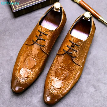 

QYFCIOUFU Brand Oxford Shoe Men Big Size High Quality Wedding Men Shoes Genuine Leather Shoes Men Business Suits Dress Men Shoes