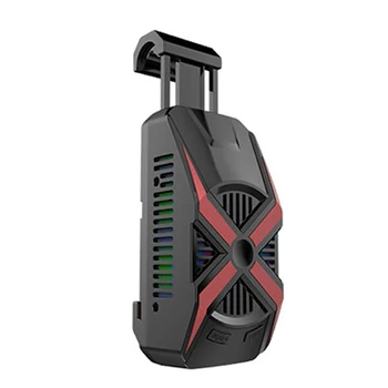 

Dual Cooling Phone Cooler Fan + Semiconductor with Colorful LED Light Pubg Cooling Cooler for 4.5 Inch to 7 Inch Phone Plug and