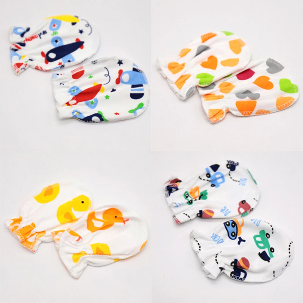 3 pairs 100 Cotton Baby Anti Scratching Gloves Newborn Gloves