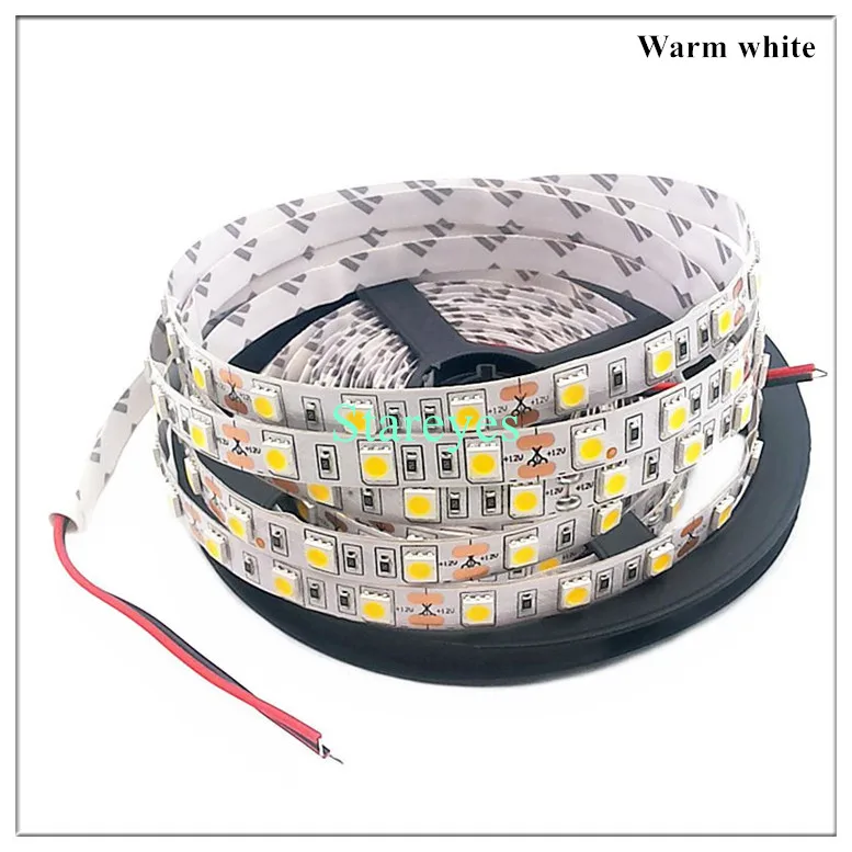 10 шт. SMD 5050 60 светодио дный/m RGB Светодиодные ленты 5 м 300 светодио дный DC12V не Водонепроницаемый фонарик полоска строки ленты светодио дный