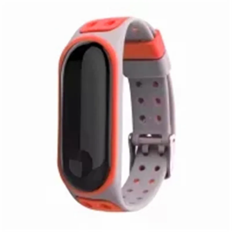 Mi Band 4 ремешок сменный Браслет для часов для Xiaomi mi band 3 4 спортивный силиконовый браслет умные аксессуары совместимый mi Band 3 bel - Цвет ремешка: Gray orange